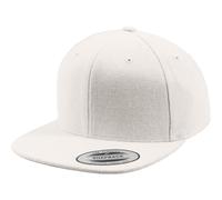 Melton Wool Snapback Cap Flexfit by Yupoong White One Size