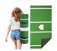 MeLtor Baseball Batting Mat, Training Mat, Baseball Mat with Home Plate, Baseball Batting Mat, Non-Slip EVA Base for Batting Exercises, Green, 150 cm x 300 cm