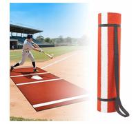 MeLtor Baseball Batting Mat, Training Mat, Baseball Mat with Home Plate, Baseball Exercise Batting Mat, with Non-Slip Rubber Back, for Indoor and Outdoor Use, Red-150 cm x 366 cm