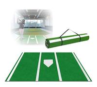 MeLtor Softball Hitting Mat, Batting Cage Lawn Mat with Home Plate, Baseball Batting Mats, Non-Slip EVA Base for Batting Exercises, Green, 150 cm x 366 cm