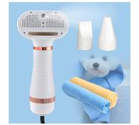 MeLtor Steam Brush for Dogs, 4 in 1 Portable with Steam Slicker Brush,3 Heat Settings Dog Steam Brush, with Fast Drying Towel for Home, Pet Washing Station, Travel,white