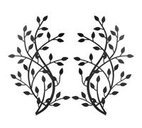 Meltset Metal Tree Leaf Wall Decor, Vine Olive Leaf Branch Wall Art,Black Wrought Iron Artwork above The Bed, Living Room, Indoor and Outdoor (S/Black)