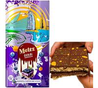 Meltz Premium Dubai Chocolate Bar Blueberry Cheesecake 192g - Kunafa Luxurious UEA Middle Eastern Delight Milk Chocolate Blueberry Cheesecake KnaFeh - Perfect Dubai Sweets Treat Dairy Gift