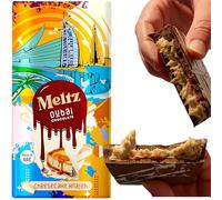 Meltz Premium Dubai Chocolate Bar Cheesecake 192g - Kunafa Luxurious UEA Middle Eastern Delight Milk Chocolate Cheesecake KnaFeh - Perfect Dubai Sweets Treat Dairy Gift