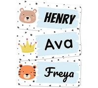 melu kids® Name Labels for Clothes & Other (120, Blue) Personalised and Washable Kids Name Stickers, Stick on Tags School, Care Homes