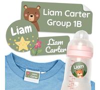 melu kids® Name Sticker Set Kids for Clothes & Objects (150 Pieces) Name Tags for School, Nursery and Kindergarten, Waterproof and in Various Sizes - Green