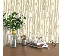 MelunMer White and Silver Peel and Stick Wallpaper 17.7”×118” Sliver Stripe Geometric Hexagon Wallpaper Shelf Drawer Liner Vinyl Film