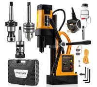 MELVER Magnetic Drill Press Machine MV-28RE High Power 1800W, 230V Industrial Steel Mag Drill, Reverse Rotation, Drilling up to 80mm Tapping up to M18, Weldon Shank 19 mm, MT3, Accessory Kit Set 3