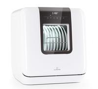 Klarstein Table Top Dishwasher, 3 Place Setting Mini Quiet Operation Countertop Dishwasher w/ 7 Washing Programs, Small Tabletop Easy To Install Portable No Plumbing, White