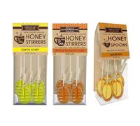 Melville Honey Spoon Bundle - 3 Flavors: Honey Dipper, Manuka, Lemon, Orange Blossom - 15 Candy Spoons - Hard Candy on Wooden Sticks