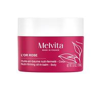 Melvita - L'Or Rose Firming Body Balm - Effective Anti-Cellulite Treatment with Pink Berries & Coralline - For Supple Skin - Massage Oil for Body Toning, 170 ml Jar