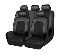 MELXOZ 9 Pcs Car Seat Covers for Jeep Cherokee 2014 2015 2016 2017,Leather Seat Cover Sets Water Resistant Easy Clean Breathable Front Rear Seat Protectors,A/Black