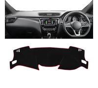 MELXOZ Suede Dashboard Cover Dash Mat for Nissan Qashqai J11 2014 2015 2016 2017 2018 2019 2020,Car Dashboard Cover Mat Sun Shade Pad Instrument Panel Carpets Anti-UV Accessories,RHD-C/Red Side