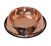 Melzon Petsentials Non-Skid Stylish Food Bowl for Your Pet, Premium Grade Stainless Steel - Elegant Bronze