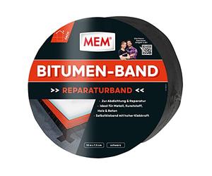 MEM Bitumen Tape Self Adhesive Sealing Tape UV Resistant Protective Film 1.5mm Thickness 7.5cm x 10m Black