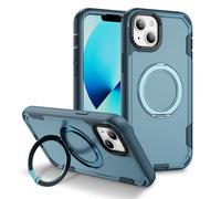 MEMAXELUS 3-Layer Case for iPhone 11, Military Grade Drop Protection Cover with Spin 360° Magnetic Ring Stand, Compatible with MagSafe, Double Shockproof Case for iPhone 11, Sapphire Blue HR