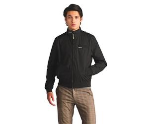 Members Only Men's Original Iconic Racer Jacket Cotton Lightweight, Black, Medium