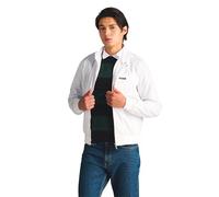 Members Only Men's Original Iconic Racer Jacket Cotton Lightweight, White, L
