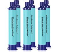 Membrane Solutions Water Filter Straw, 0.1 Micron Personal Water Filter Survival Portable Gear, NSF/ANSI 42&372&401 certificated, for Camping, Hiking, Travel, Emergency Preparedness, Blue, 6 Pack