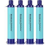 Membrane Solutions Water Filter Straw, 0.1 Micron Personal Water Filter Survival Portable Gear, NSF/ANSI 42&372&401 certificated, for Camping, Hiking, Travel, Emergency Preparedness, Blue, 4 Pack