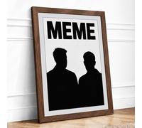 Meme Culture Typography Framed Wall Art Print A4 (29.7×21cm) Walnut, Wall Decor for Living Room, Bedroom, Office & Home, Ready to Hang, Art Gift