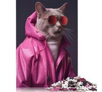 Meme Funny Cat Puzzles 500 Pieces Wood Puzzle Jigsaws for Adults Family Fun Jigsaws Puzzles 500pcs (52x38cm)