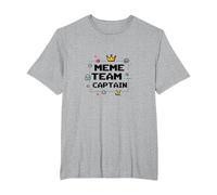 Meme Team Captain: Internet Culture Leader T-Shirt, Men's Big and Tall, Heather Grey, 4X Tall