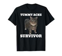 Meme Tummy Ache Survivor Funny Cat T-Shirt