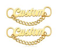 MeMeDIY 2Pcs Personalized Shoelace Buckle Stainless Steel Shoelace Charms Custom Nameplate Charms for Sneakers Shoe Decoration Accessories Gifts for Sneakerhead/Runner -B2