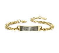 MeMeDIY Custom Eye Photo Bracelet for Men Adjustable Stainless Steel Bracelets with Photo/Name/Text Engraving Personalized Gifts for Husband Boyfriend Couple Anniversary - Gold