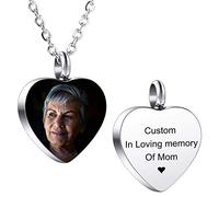 MeMeDIY Personalized Angel Wing Pendant Heart Urn Necklace Engraving Photo/Name Customized Birthstones for Men Women Boy Girl Dog Cat Pet Stainless Steel Ashes Memorial Keepsake Cremation Funnel Kit
