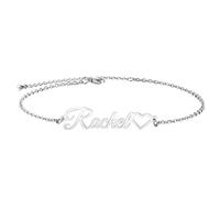 MeMeDIY Personalized Anklets for Women Stainless Steel Ankle Chain Bracelets Name Anklet Custom Beach Anklet Bracelets Adjustable Anklet for Girlfriend Best Friend -G1