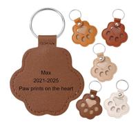 MeMeDIY Personalized Dog Hair Keychain Custom Name Pet Cat Fur keepsake Paw Leather Keychain Pet Memorial Gifts for Dogs - B3