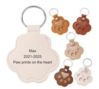 MeMeDIY Personalized Dog Hair Keychain Custom Name Pet Cat Fur keepsake Paw Leather Keychain Pet Memorial Gifts for Dogs - B5