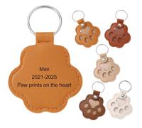 MeMeDIY Personalized Dog Hair Keychain Custom Name Pet Cat Fur keepsake Paw Leather Keychain Pet Memorial Gifts for Dogs - B1