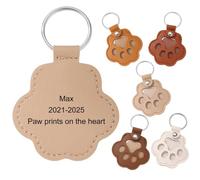 MeMeDIY Personalized Dog Hair Keychain Custom Name Pet Cat Fur keepsake Paw Leather Keychain Pet Memorial Gifts for Dogs - B4