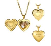 MeMeDIY Personalized Locket Necklace Envelope Love Letter Necklaces with Secret Message/Letter Necklace Personalized Heart Photo Angel Wings Locket Necklace for Woman -F2