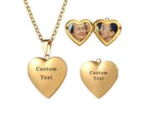 MeMeDIY Personalized Locket Necklace Envelope Love Letter Necklaces with Secret Message/Letter Necklace Personalized Heart Photo Angel Wings Locket Necklace for Woman -E2