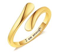MeMeDIY Personalized Promise Rings 925 Sterling Silver Spiral Twist Ring Engraved Name/Date/Initial for Women Engagement Wedding Band Adjustable Wrap Open Band - D2