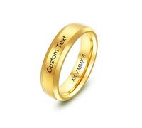 MeMeDIY Promise Ring Personalized Stainless Steel Couples Rings Engraved Wedding Ring Set for Men Women | Spinner Rings | I Love You Ring Wedding Band Rotatable Engagement Rings -Style D2-6#