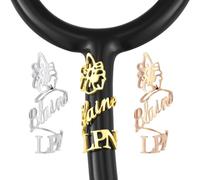 MeMeDIY Stethoscope Name Tag Personalized with Birth Flower Custom Stethoscope Charms Accessories Nurses Week Gift for Nurses Doctors RN Graduation Gift -A6