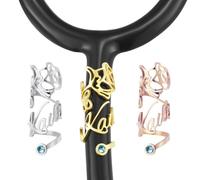 MeMeDIY Stethoscope Name Tag Personalized with Birth Flower Custom Stethoscope Charms Accessories Nurses Week Gift for Nurses Doctors RN Graduation Gift -A2