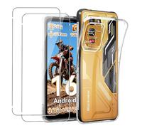 MEMELOKA Case for Blackview Fort 5/Strong 5 with 2 Pieces Screen Protector (Tempered Glass), Ultra Thin Transparent Anti-Yellowing Soft TPU Protective Case [Anti-Scratch] [Anti-Fingerprint]