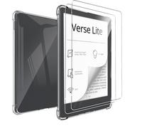 MEMELOKA Case for Pocketbook Verse Lite/Verse/Verse PRO/PRO Color 6 Inches + 2 Pieces Tempered Glass, Ultra-Thin Soft TPU Protective Cover with Reinforced Silicone Airbag