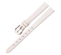 MEMEM 10mm-20mm Slim Soft Ultra-thin Leather Strap Colorful Watch Chain Female Accessories, Rose Gold Buckle, Plain(Beige,12mm)