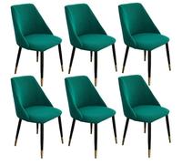 MEMEM Curved Back Chair Covers Set of 6, Dining Slipcovers, Stretch Round Accent Cover Armless(Greena,Set of 6)