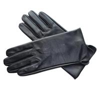 MEMEM Leather gloveLeather Gloves Women's Sheepskin Touch Screen Unlined Thin Fashion All-match Solid Color Riding And Driving Gloves(Black,L)