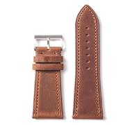 MEMEM Quick Release Crazy Horse Leather Watchband 18mm 19mm 20mm 21mm 22mm Watch Strap Super Soft Retro Bracelets Wristband(Dark Brown,22mm)
