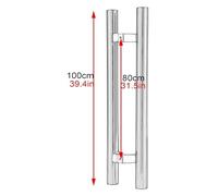MEMEM Stainless Steel Double Sided Push Door Pull Handle, Round Handles,Fit for Glass, Wooden, Large(B,100cm(39.4in) 80cm(31.5in))