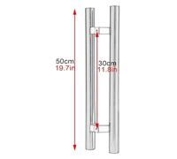 MEMEM Stainless Steel Double Sided Push Door Pull Handle, Round Handles,Fit for Glass, Wooden, Large(Light Coffee,50cm(19.7in) 30cm(11.8in))